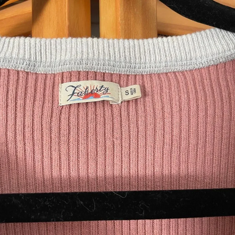 Faherty Cotton Cashmere Henley Sweater - Picture 3 of 7